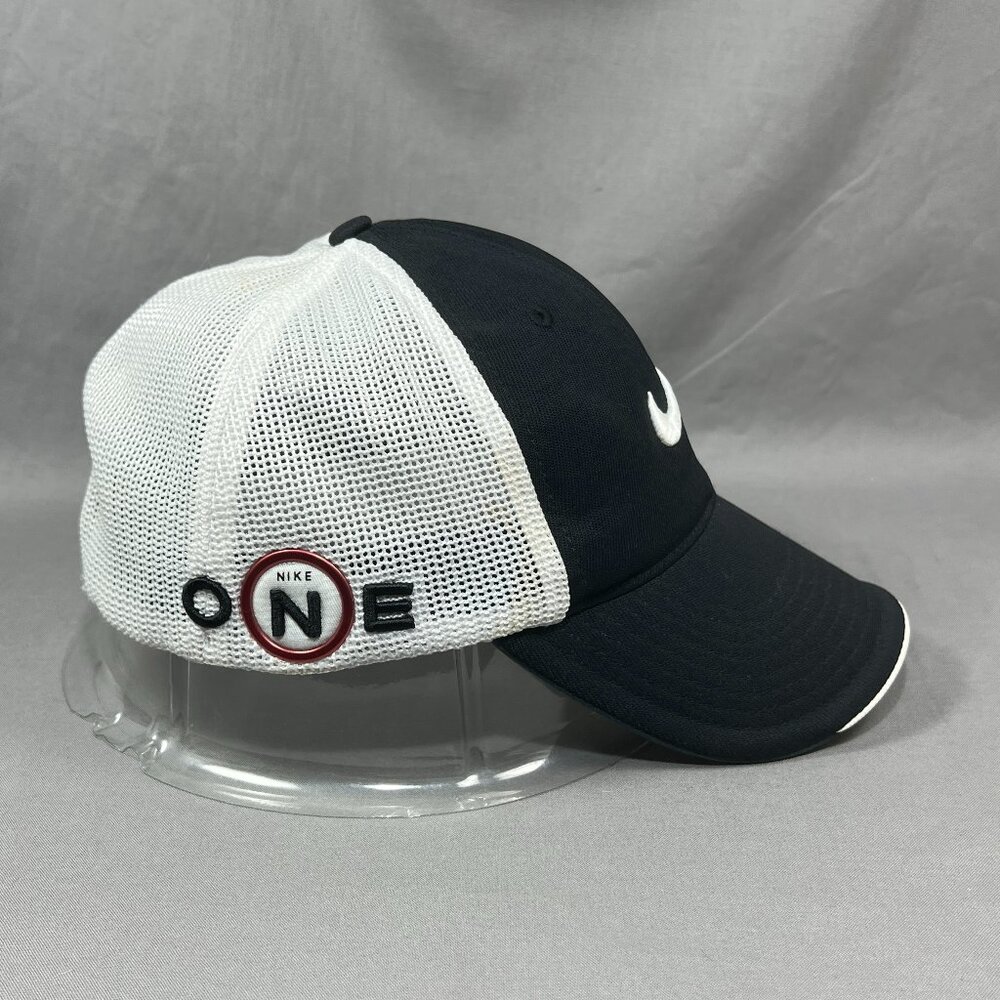 Nike Golf One VR Swoosh Flexfit M/L Hat Cap Black Trucker Mesh Running Dad Mens - Picture 5 of 15